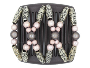 African Butterfly Chameleon Hair Comb - Dalena Brown 49