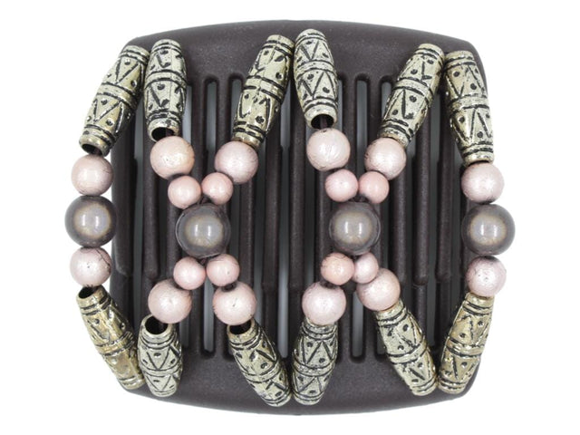 African Butterfly Chameleon Hair Comb - Dalena Brown 49