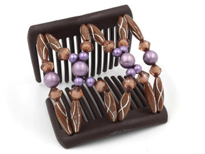 African Butterfly Chameleon Hair Comb - Dalena Brown 50