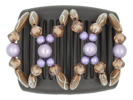 African Butterfly Chameleon Hair Comb - Dalena Brown 50