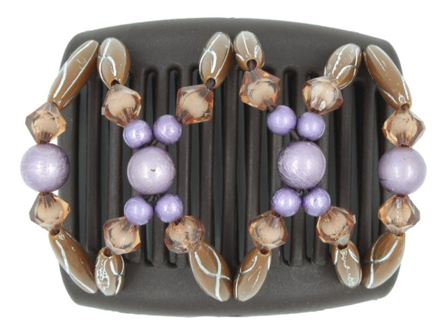 African Butterfly Chameleon Hair Comb - Dalena Brown 50