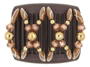 African Butterfly Chameleon Hair Comb - Dalena Brown 52