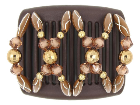 African Butterfly Chameleon Hair Comb - Dalena Brown 52