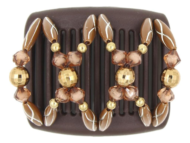 African Butterfly Chameleon Hair Comb - Dalena Brown 52