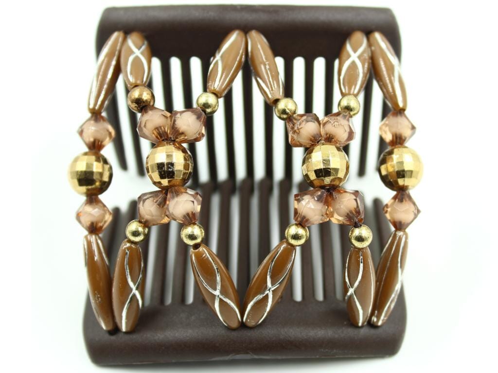 African Butterfly Chameleon Hair Comb - Dalena Brown 52