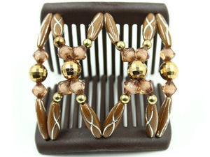 African Butterfly Chameleon Hair Comb - Dalena Brown 52