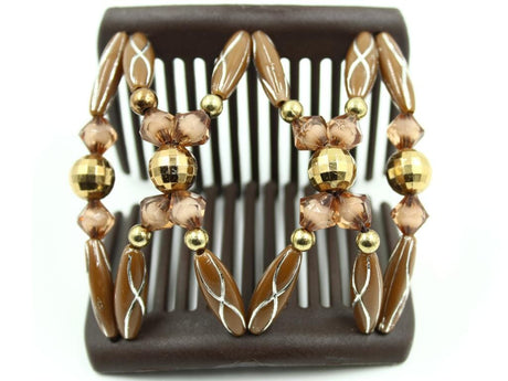 African Butterfly Chameleon Hair Comb - Dalena Brown 52