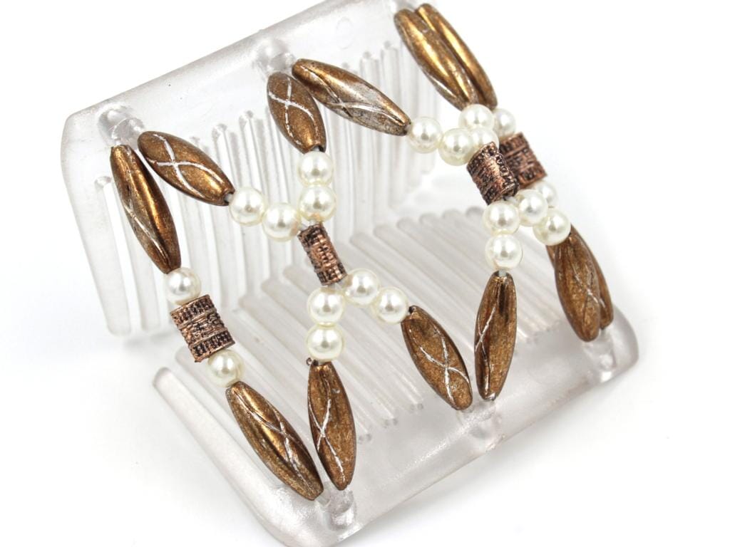 African Butterfly Chameleon Hair Comb - Dalena Clear 27