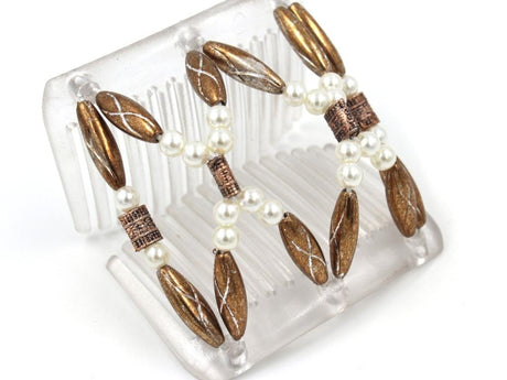 African Butterfly Chameleon Hair Comb - Dalena Clear 27