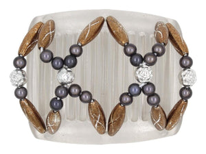 African Butterfly Chameleon Hair Comb - Dalena Clear 28