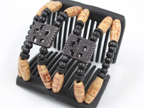 African Butterfly Chameleon Hair Comb - Dupla Black 52