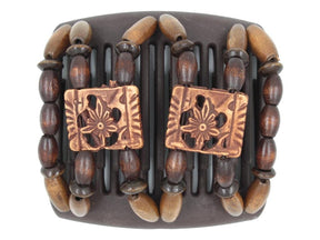 African Butterfly Chameleon Hair Comb - Dupla Brown 62
