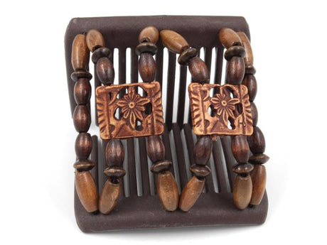 African Butterfly Chameleon Hair Comb - Dupla Brown 62