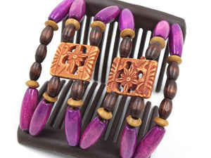 African Butterfly Chameleon Hair Comb - Dupla Brown 65