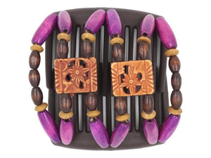 African Butterfly Chameleon Hair Comb - Dupla Brown 65