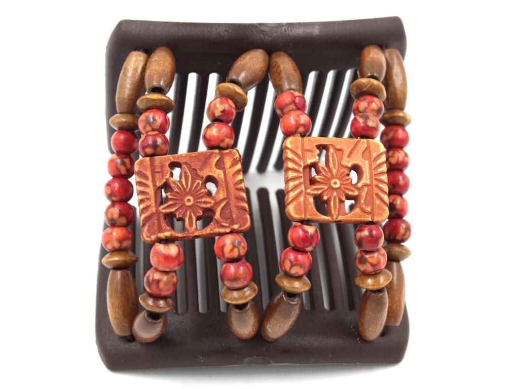 African Butterfly Chameleon Hair Comb - Dupla Brown 66