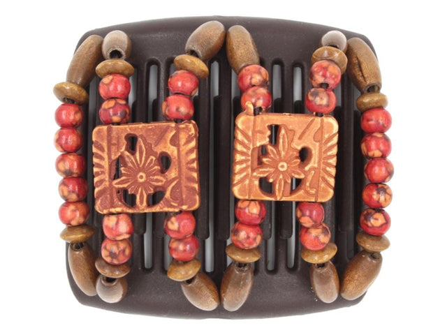 African Butterfly Chameleon Hair Comb - Dupla Brown 66