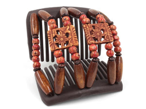 African Butterfly Chameleon Hair Comb - Dupla Brown 67