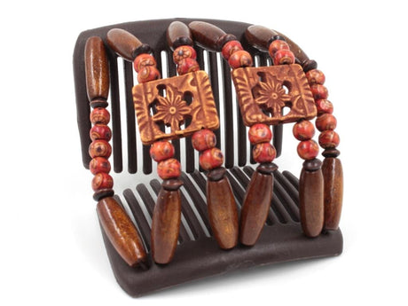 African Butterfly Chameleon Hair Comb - Dupla Brown 67
