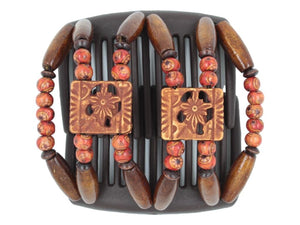 African Butterfly Chameleon Hair Comb - Dupla Brown 67