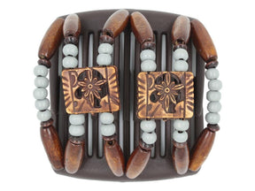 African Butterfly Chameleon Hair Comb - Dupla Brown 68