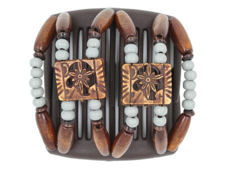 African Butterfly Chameleon Hair Comb - Dupla Brown 68