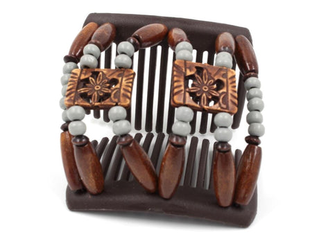 African Butterfly Chameleon Hair Comb - Dupla Brown 68