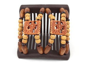African Butterfly Chameleon Hair Comb - Dupla Brown 69
