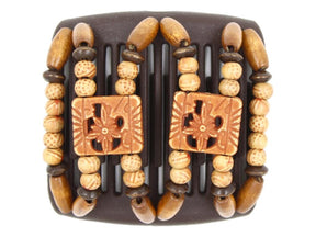 African Butterfly Chameleon Hair Comb - Dupla Brown 70