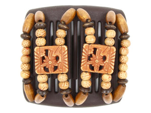 African Butterfly Chameleon Hair Comb - Dupla Brown 70