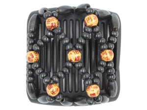 African Butterfly Chameleon Hair Comb - Ndebele Black 50