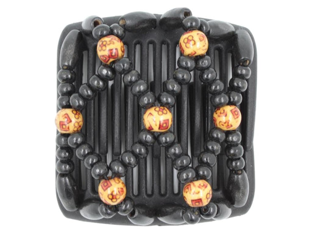 African Butterfly Chameleon Hair Comb - Ndebele Black 50