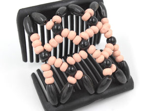 African Butterfly Chameleon Hair Comb - Ndebele Black 52