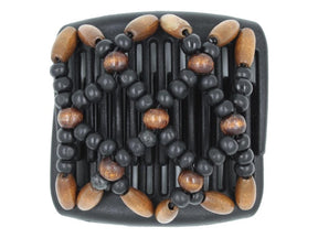 African Butterfly Chameleon Hair Comb - Ndebele Black 53