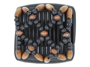 African Butterfly Chameleon Hair Comb - Ndebele Black 53