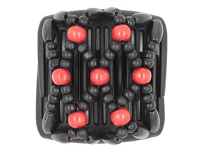 African Butterfly Chameleon Hair Comb - Ndebele Black 54