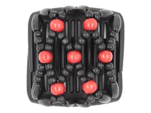 African Butterfly Chameleon Hair Comb - Ndebele Black 54