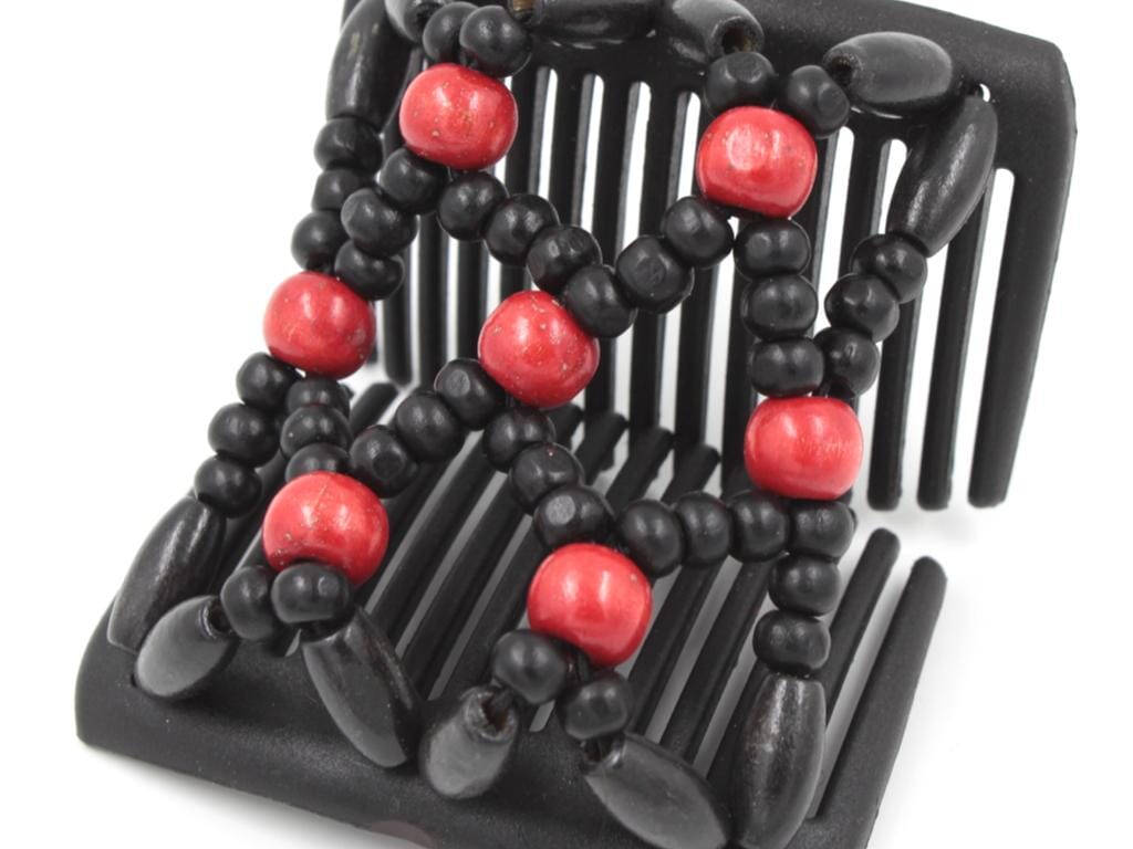 African Butterfly Chameleon Hair Comb - Ndebele Black 54