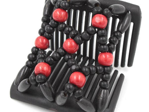 African Butterfly Chameleon Hair Comb - Ndebele Black 54