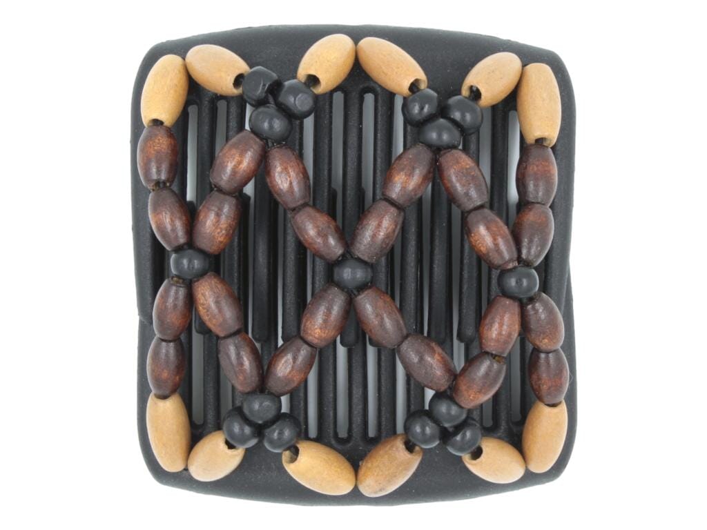 African Butterfly Chameleon Hair Comb - Ndebele Black 56