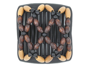 African Butterfly Chameleon Hair Comb - Ndebele Black 56