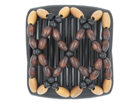 African Butterfly Chameleon Hair Comb - Ndebele Black 56