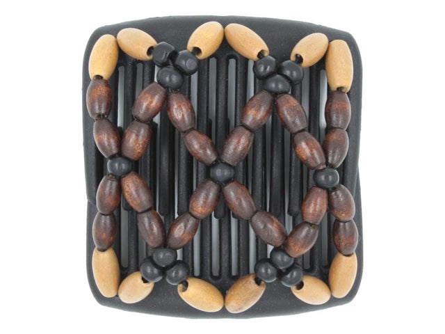 African Butterfly Chameleon Hair Comb - Ndebele Black 56