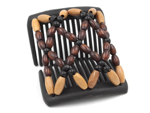 African Butterfly Chameleon Hair Comb - Ndebele Black 56