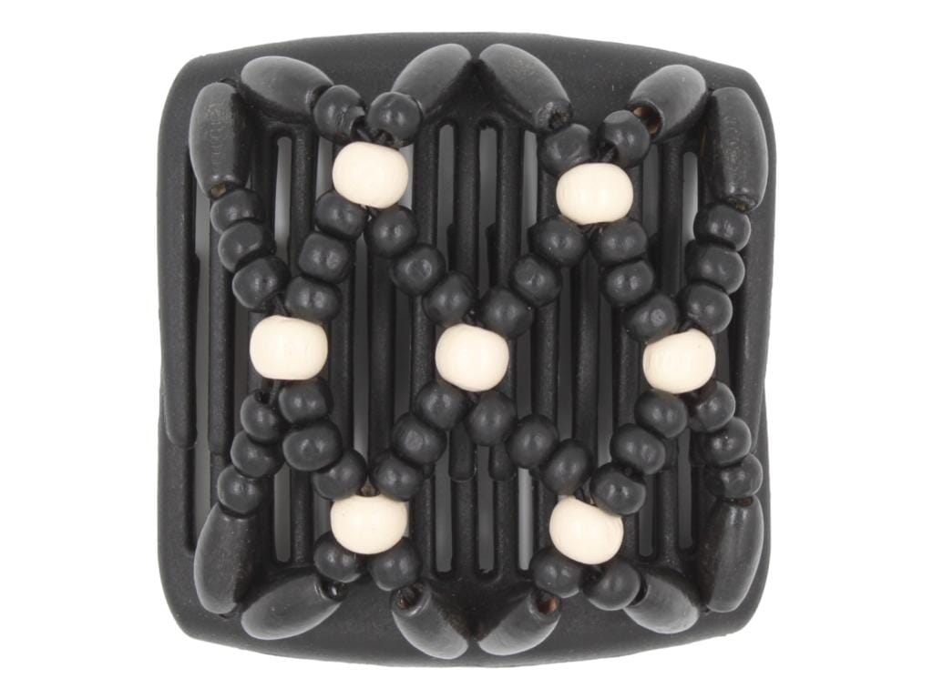 African Butterfly Chameleon Hair Comb - Ndebele Black 57