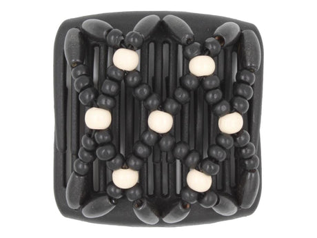 African Butterfly Chameleon Hair Comb - Ndebele Black 57