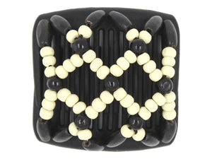 African Butterfly Chameleon Hair Comb - Ndebele Black 62