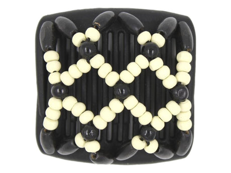 African Butterfly Chameleon Hair Comb - Ndebele Black 62