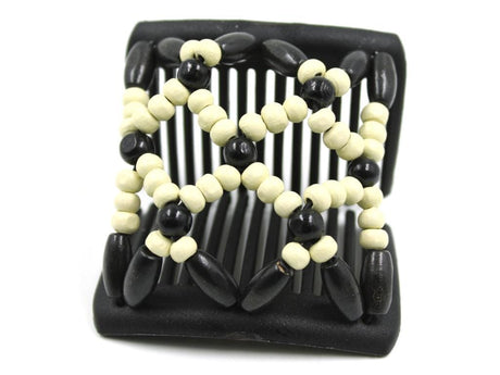 African Butterfly Chameleon Hair Comb - Ndebele Black 62