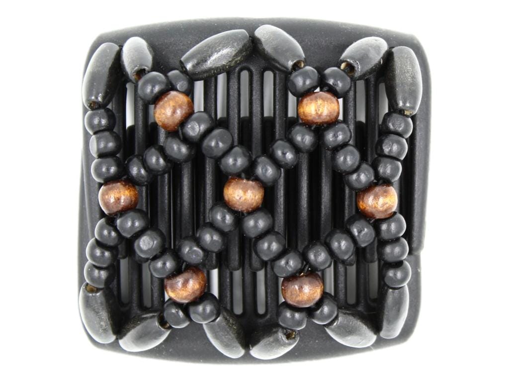 African Butterfly Chameleon Hair Comb - Ndebele Black 63